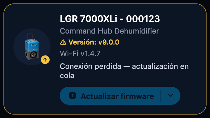 Conexión perdida — actualización en cola