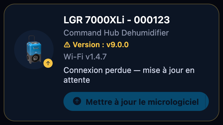 Connexion perdue — mise à jour en attente