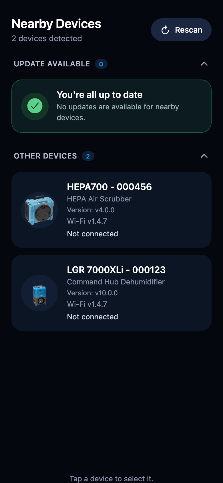 The list when every device is current