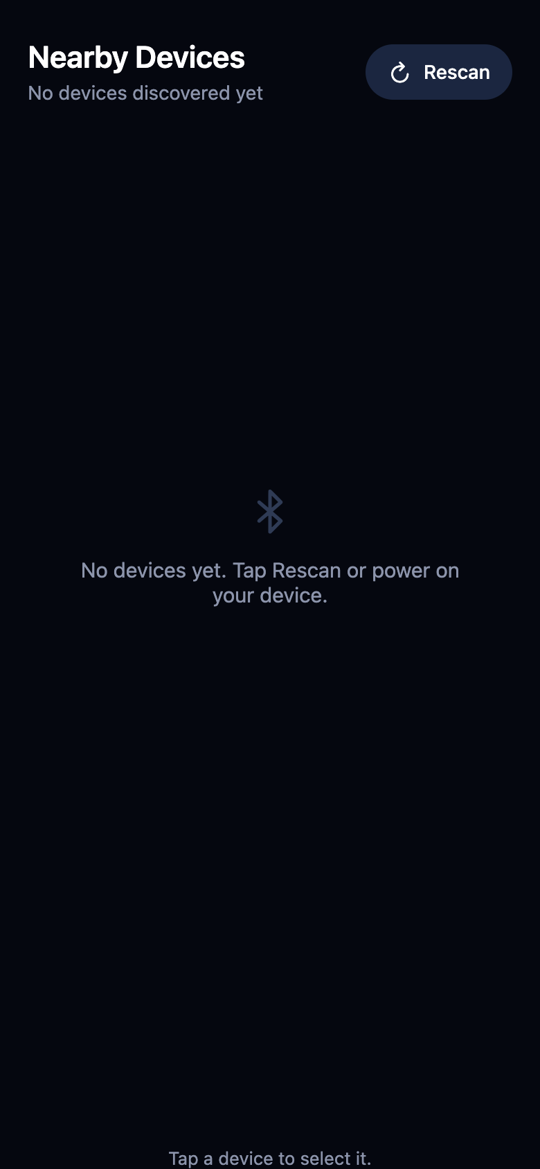 Empty device list