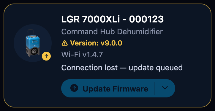 Connection lost — update queued