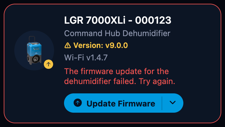 Card after a failed update